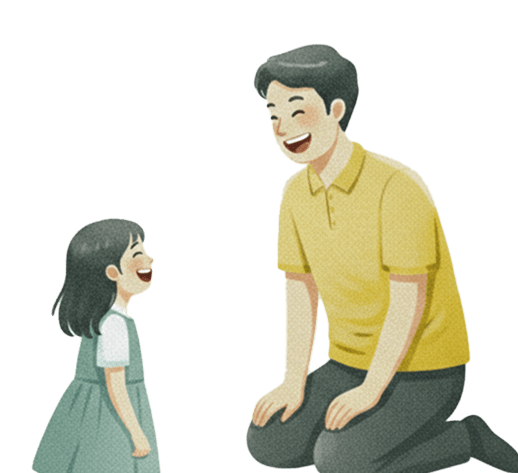 Happy Father and daughter