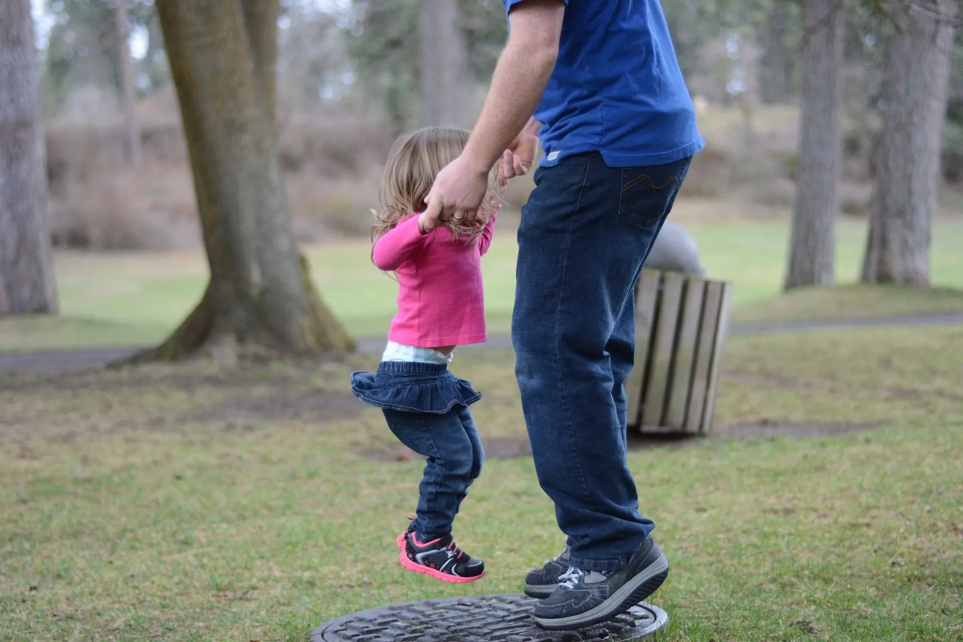 Child jumping outdoors