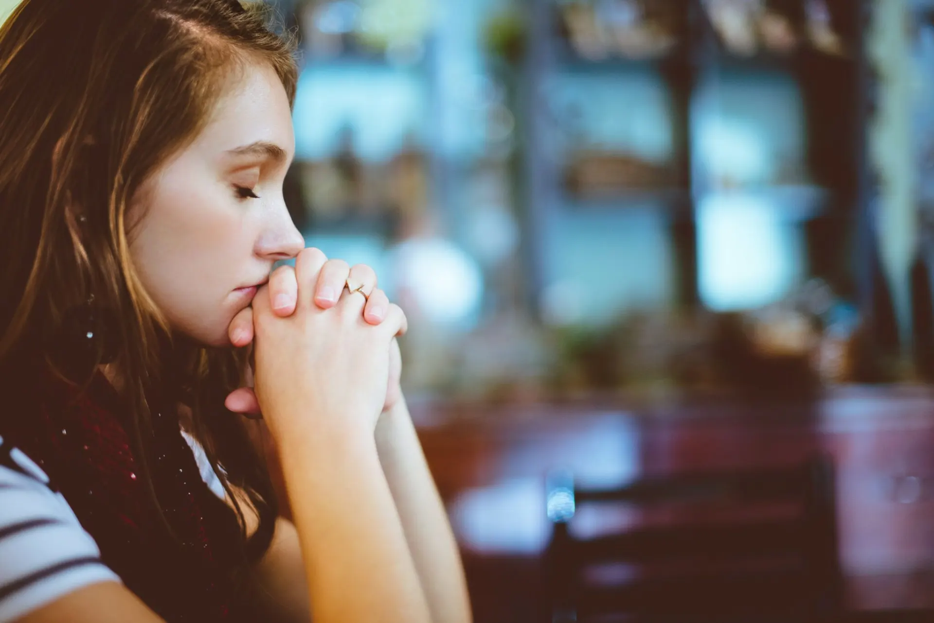 Grieving woman